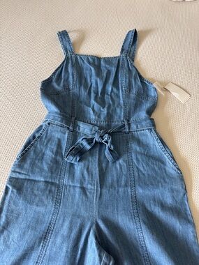 Ella Moss Blue Denim Tie-Waist Jumpsuit lightweight sz 27 nwt